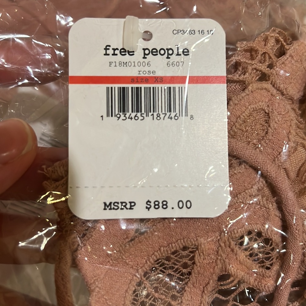 NWT Free People Adella slip dress in rose color $88 MSRP XS - Picture 7 of 8